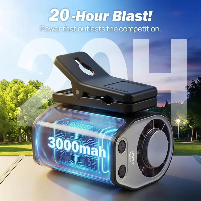 JOYTUTUS 2026 Car Clip On Air Conditioner Fan with LED Display - 360° Rotation, 100 Speeds Adjustable, USB Rec - image 4