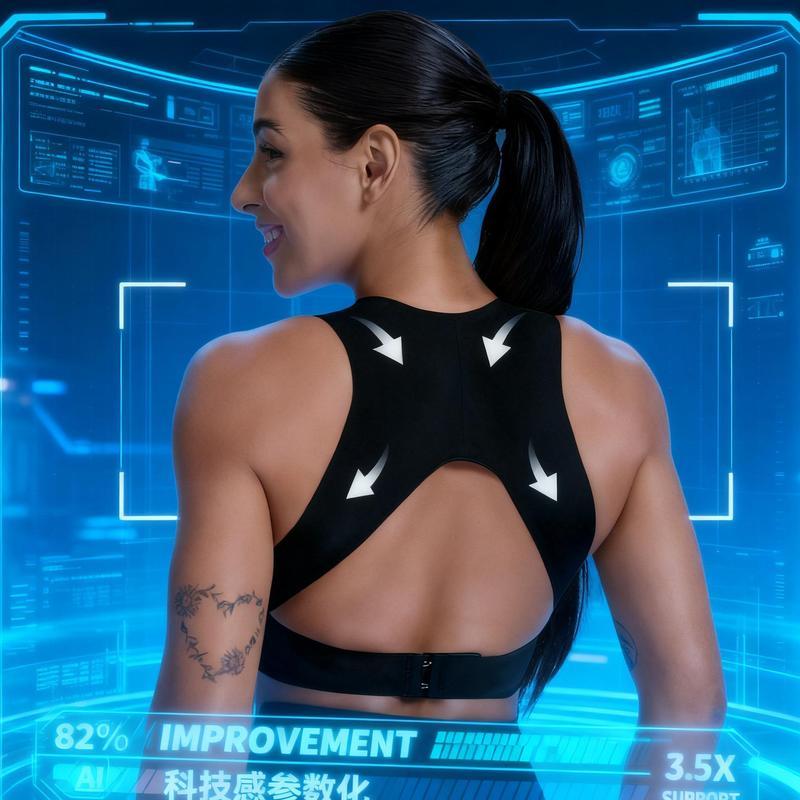 【Postural correction】Women’s Beige Wireless Bra, Soft Breathable Non-removable Moulded Cups, Yoga Fitness Spor - image 5