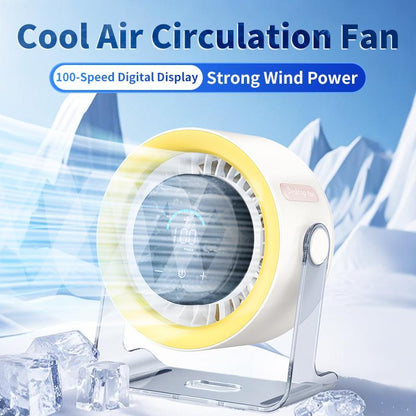Coolhill Desktop Fan Turbo Table Fan for Office 100-Speed Digital Display Low Noise Rechargeable Battery Dual  - image 2