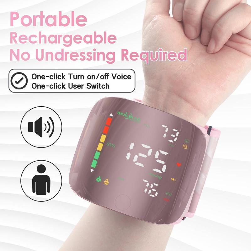 Ziqing Wrist Blood Pressure Monitor Led Display, Touch Screen Wrist Blood Pressure Cuff 99x2 Reading Memory Wr - image 2