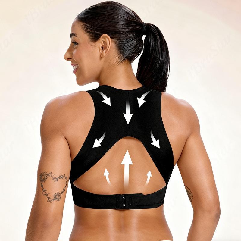【Postural correction】Women’s Beige Wireless Bra, Soft Breathable Non-removable Moulded Cups, Yoga Fitness Spor - image 2
