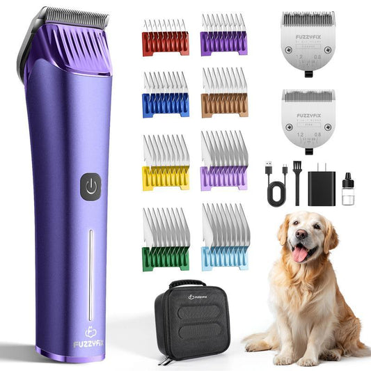 [Nova] Fuzzyfix Professional Dog Grooming Clipper with Replacement Blade, 5-in-1 Adjustable Blade Cordless Pet Grooming Kit 2