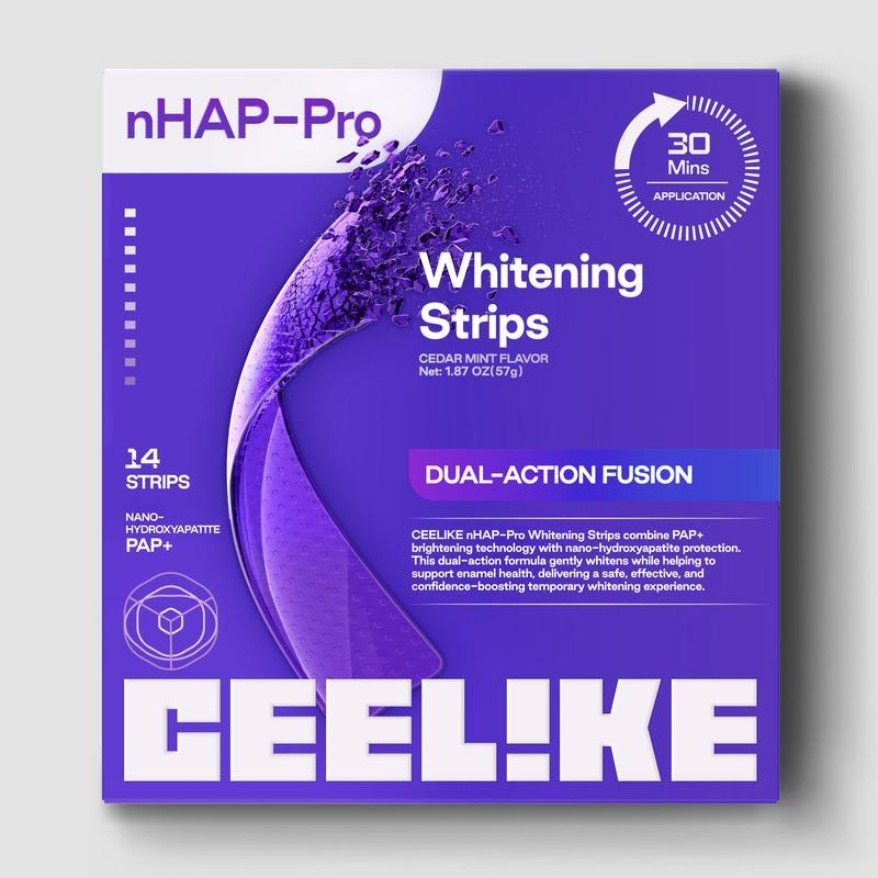 【CEELIKE】 Purple Teeth Whitening Strips With Free Cheek Retractor - 7/21 Whitening Sessions -Nano-Hydroxyapati - image 2