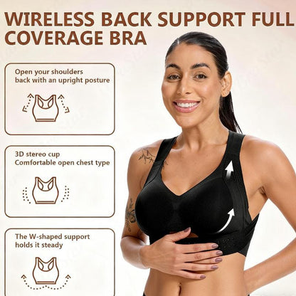 【Postural correction】Women’s Beige Wireless Bra, Soft Breathable Non-removable Moulded Cups, Yoga Fitness Spor - image 3