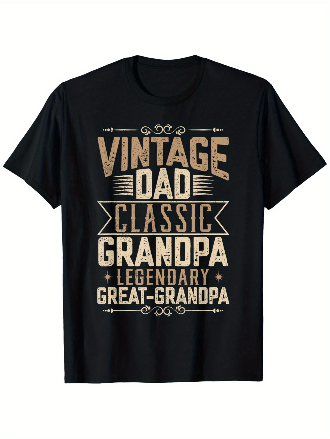 Men's Graphic T-Shirt Vintage Dad Classic Grandpa Legendary Great Grandpa Typography Shirt
