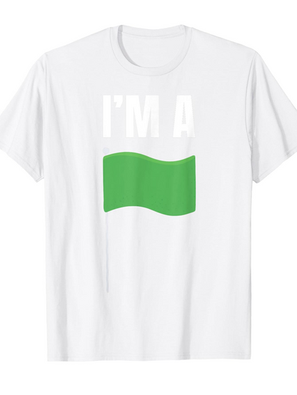 Men's Graphic T-Shirt Im A Abstract Flowing Green Minimalist Shape