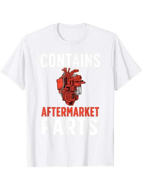 Men's Graphic T-Shirt Contains Aftermarket Parts Red Anatomical Heart Drawing T Shirt