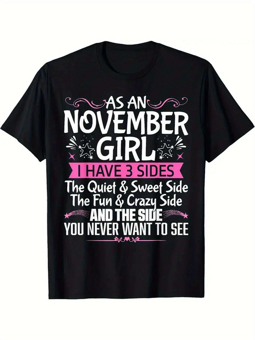 Men's Graphic T-Shirt As An November Girl Three Unique Fun Different Personalities Words