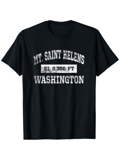 Men's Graphic T-Shirt Mt Saint Helens Elevation Stat Vintage Washington Souvenir T Shirt