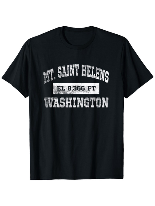 Men's Graphic T-Shirt Mt Saint Helens Elevation Stat Vintage Washington Souvenir T Shirt