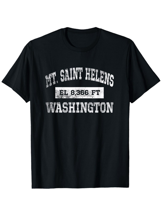 Men's Graphic T-Shirt Mt Saint Helens Elevation Stat Vintage Washington Souvenir T Shirt