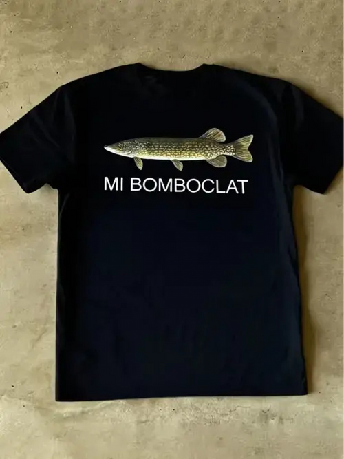 Men's Graphic T-Shirt Mi Bomboclat Realistic River Fish Floating Above Black T Shirt