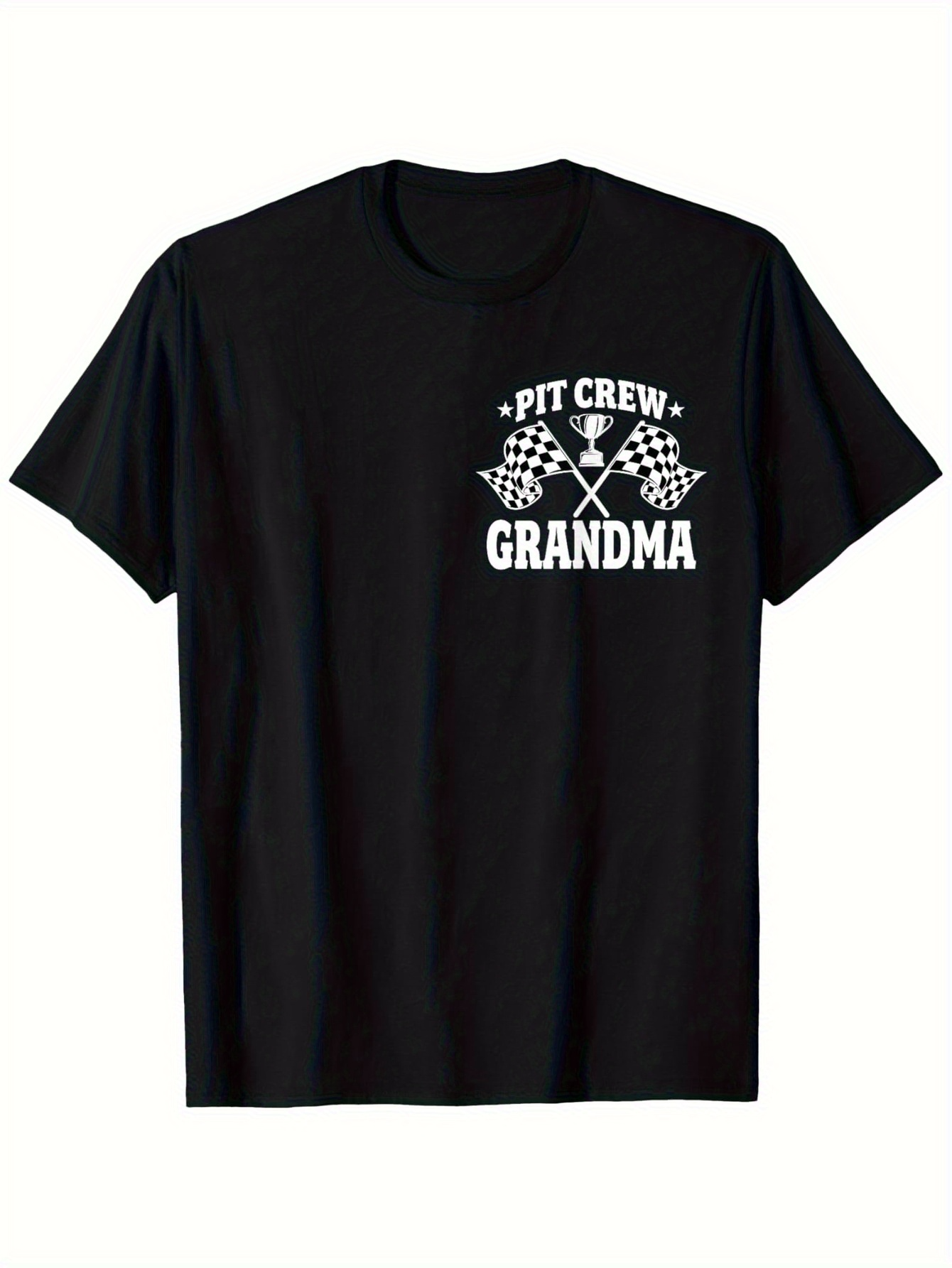 Men's Graphic T-Shirt Pit Crew Grandma With Racing Flags And Bold Typography T Shirt