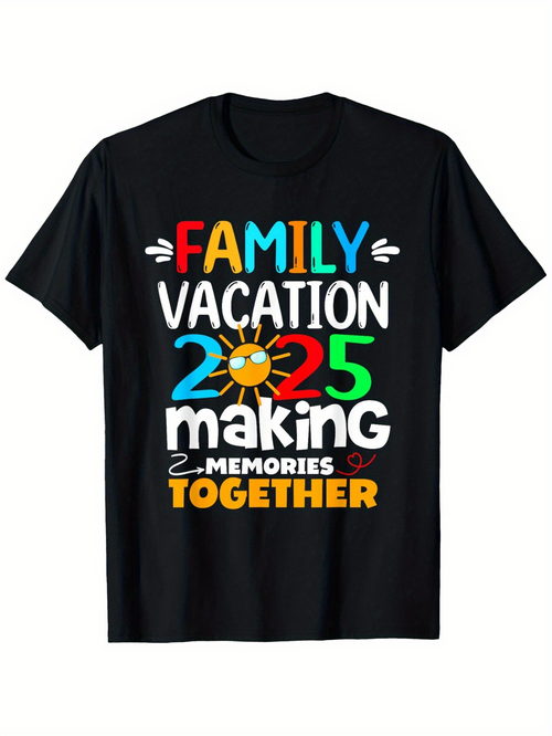 Men's Graphic T-Shirt Colorful Family Vacation Making Memories Together Sun T Shirt