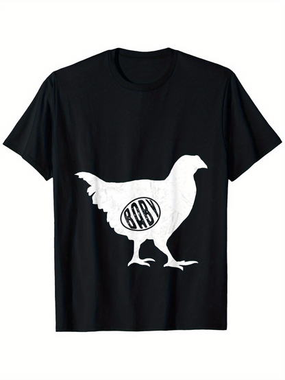 Men's Graphic T-Shirt BABY Classic Monochrome Hen Silhouette With Fun Graphic Chicken