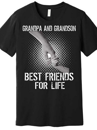 Men's Graphic T-Shirt Grandpa And Grandson Best Friends For Life Holding Hands Graphic T Shirt