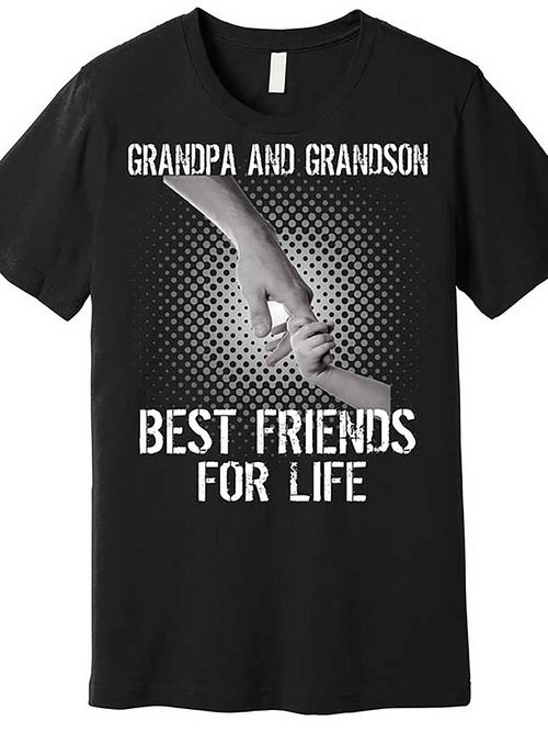 Men's Graphic T-Shirt Grandpa And Grandson Best Friends For Life Holding Hands Graphic T Shirt