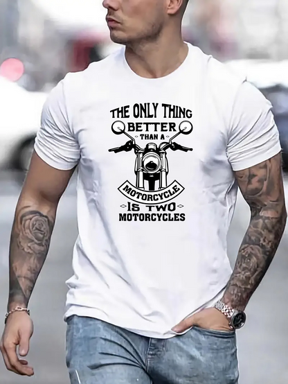 Men's Graphic T-Shirt The Only Thing Better Than A Motorcycle Is Two Motorcycles With Classic Handlebar Design