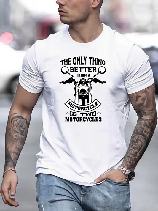 Men's Graphic T-Shirt The Only Thing Better Than A Motorcycle Is Two Motorcycles With Classic Handlebar Design