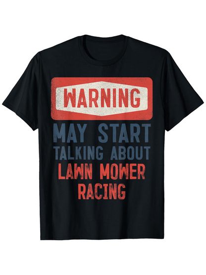 Men's Graphic T-Shirt Warning Sign Bold Letters With Fun Playful Typography Racing T Shirt