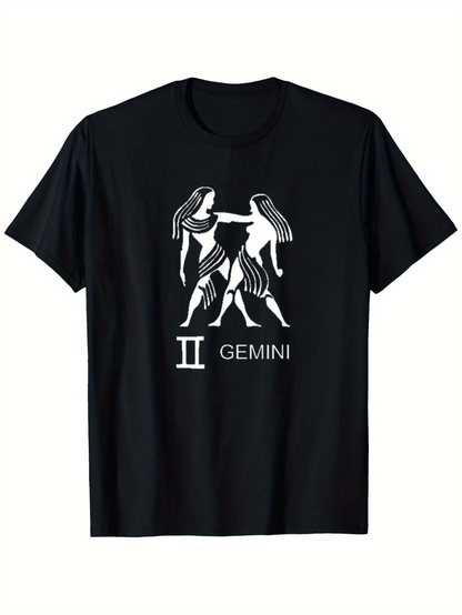 Men's Graphic T-Shirt Gemini Art Deco Style Graphic Twin Figures Zodiac