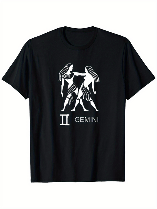 Men's Graphic T-Shirt Gemini Art Deco Style Graphic Twin Figures Zodiac