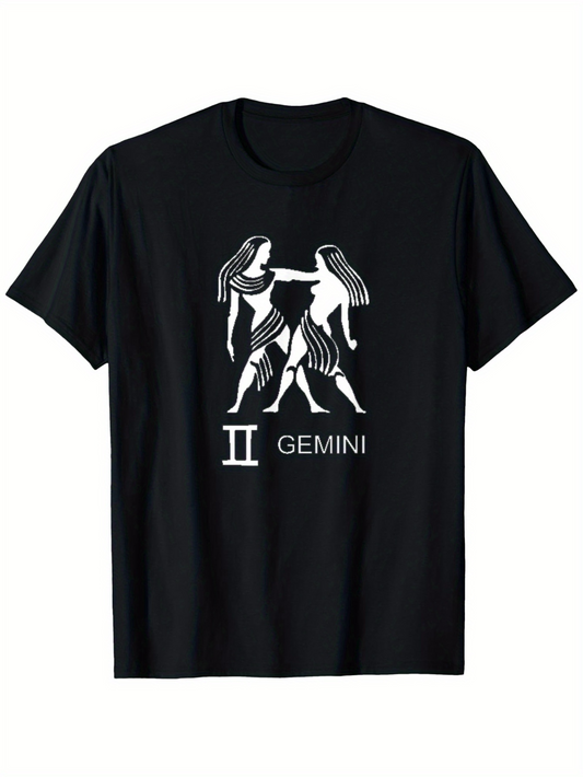 Men's Graphic T-Shirt Gemini Art Deco Style Graphic Twin Figures Zodiac