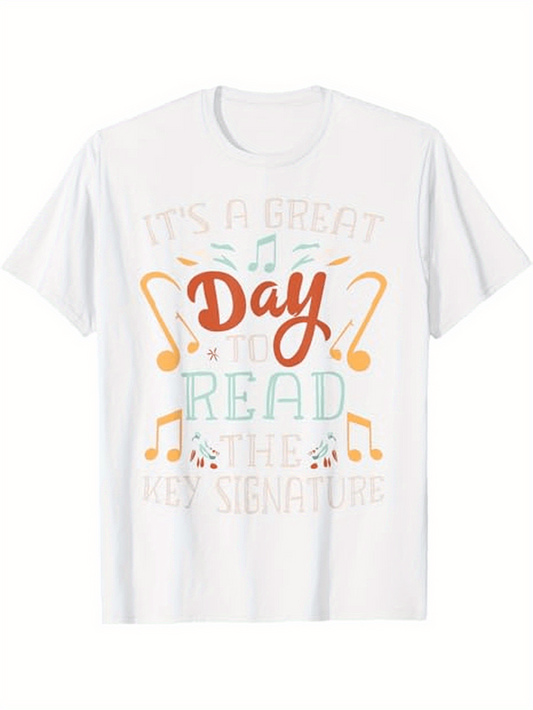 Men's Graphic T-Shirt Its A Great Day To Read Key Signature With Musical Notes Shirt