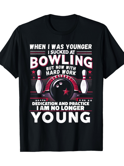 Men's Graphic T-Shirt Hard Work Dedication And Practice Bowling Ball With Pins