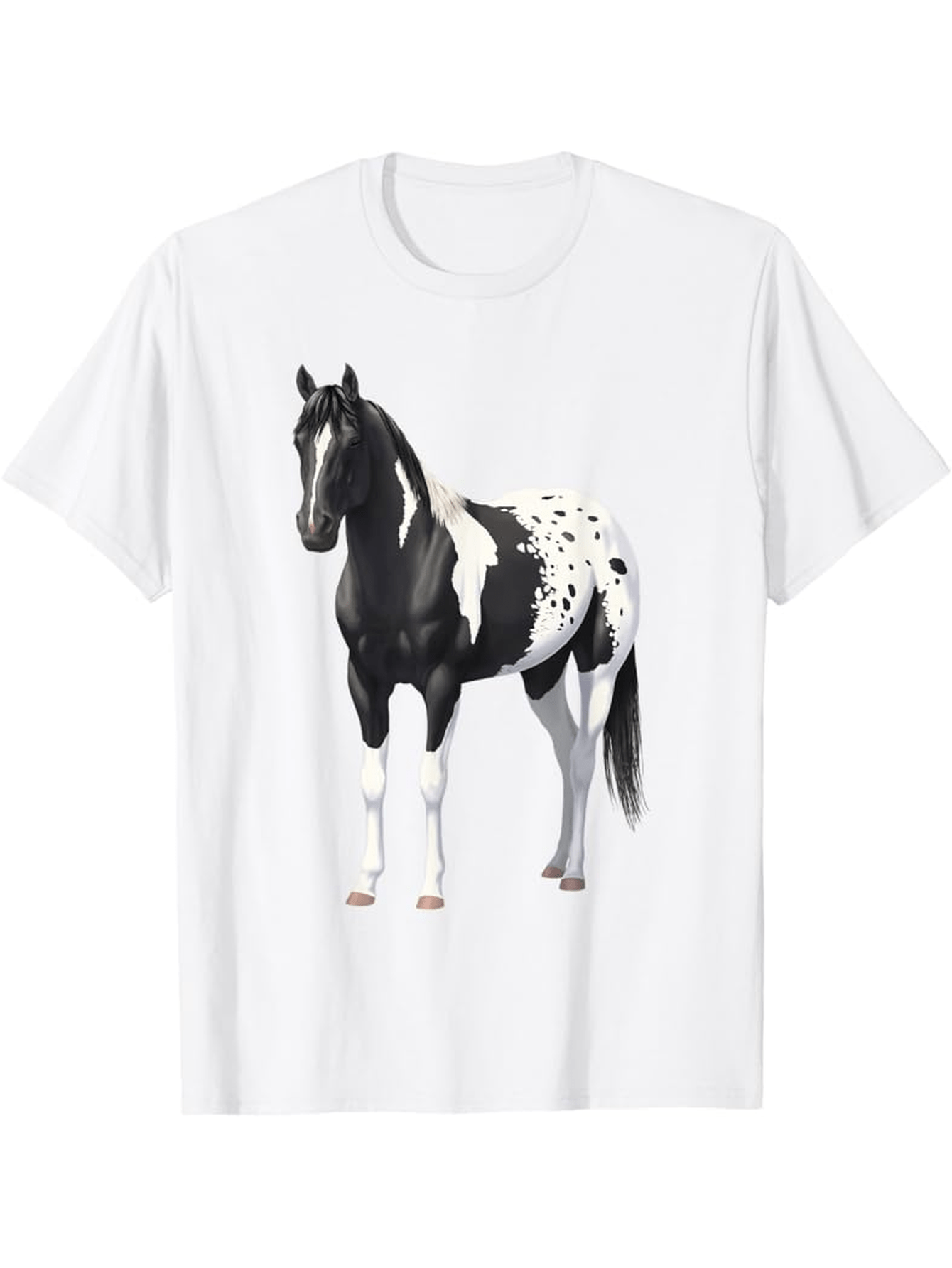 Men's Graphic T-Shirt Realistic Spotted Appaloosa Horse Standing On White T Shirt