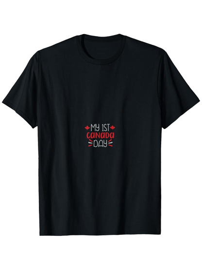 Men's Graphic T-Shirt My 1st Canada Day Surrounded By Red Maple Leaf Designs Shirt