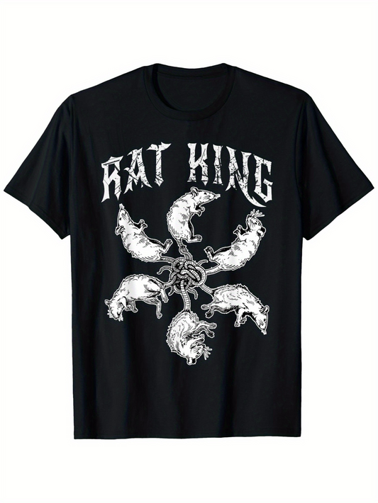 Men's Graphic T-Shirt Rat King Entwined Wild Rats In Tangled Monochrome Graphic Rats