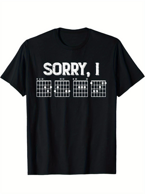 Men's Graphic T-Shirt Sorry I Cannot Play This Chord Chart Guitar