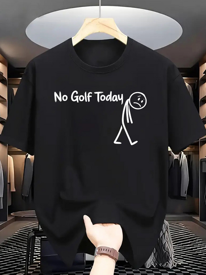 Men's Graphic T-Shirt No Golf Today Sad Walking Stick Figure