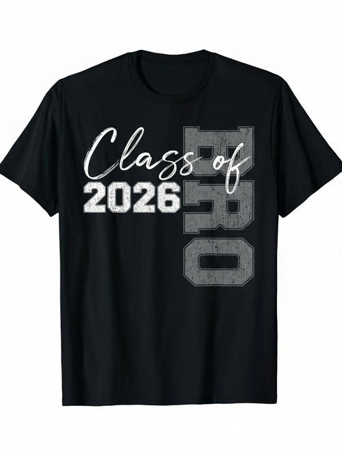 Men's Graphic T-Shirt Class Of 2026 Bold Graduation Year Design Typography Tee