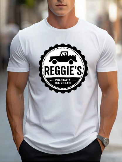 Men's Graphic T-Shirt Reggies Classic Ice Cream Truck With Retro Circle Emblem Motif