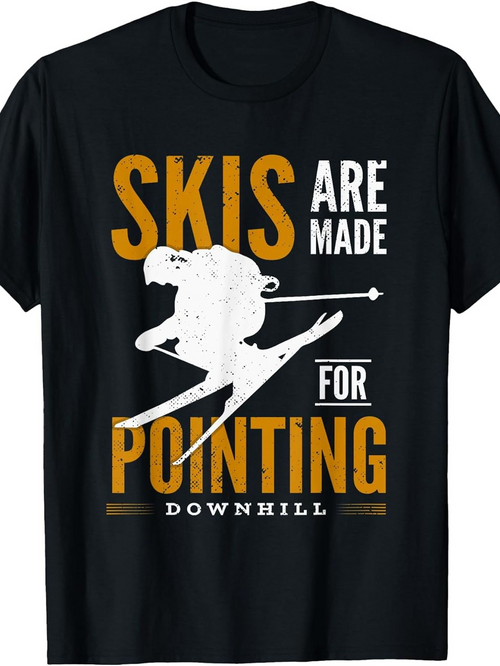 Men's Graphic T-Shirt Skis Are Made For Pointing Downhill With Dynamic Ski Jumper Silhouette