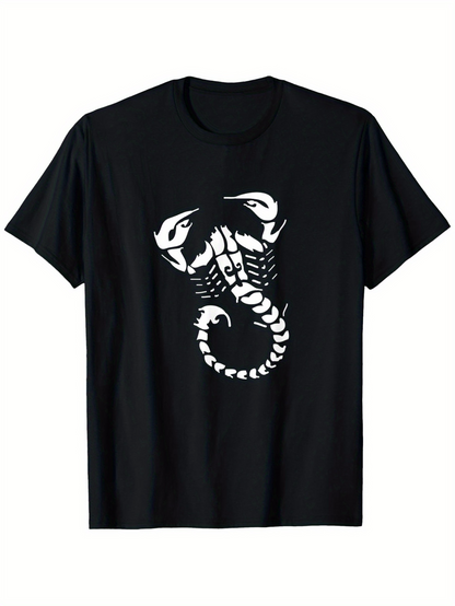 Men's Graphic T-Shirt Bold Tribal Lines Creating A Dramatic Curved Scorpion