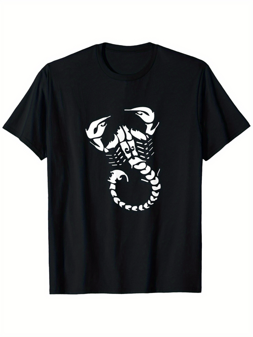 Men's Graphic T-Shirt Bold Tribal Lines Creating A Dramatic Curved Scorpion