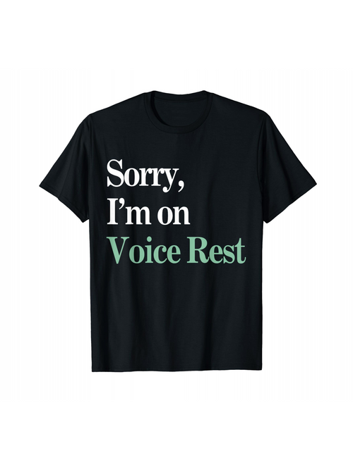 Men's Graphic T-Shirt Sorry Im On Voice Rest Statement Phrase On Black Shirt