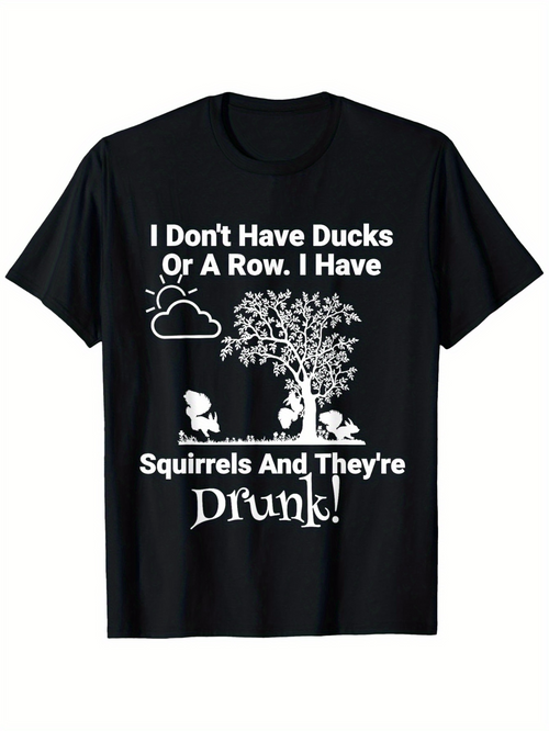 Men's Graphic T-Shirt Funny Wording With Playful Squirrels Under A Tree Tshirt