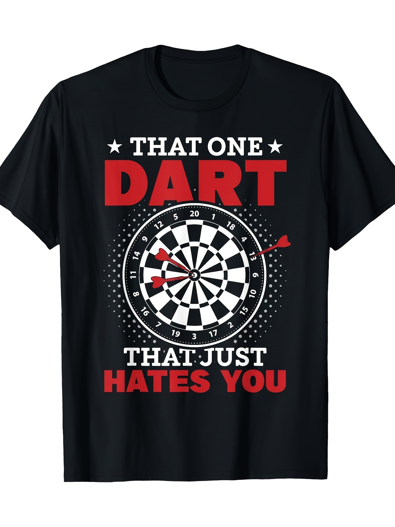 Men's Graphic T-Shirt That One Dart With Red And White Target Surrounded By Scoring Numbers Dartboard