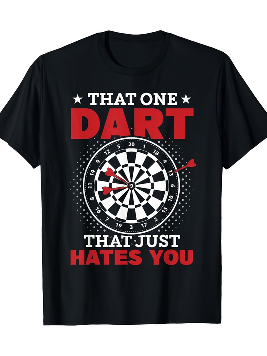 Men's Graphic T-Shirt That One Dart With Red And White Target Surrounded By Scoring Numbers Dartboard