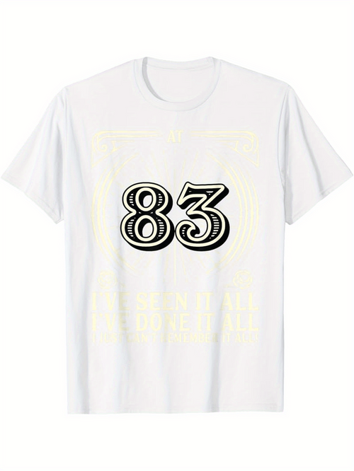 Men's Graphic T-Shirt Bold Graphic Number Eighty Three On Crisp Classic Tee