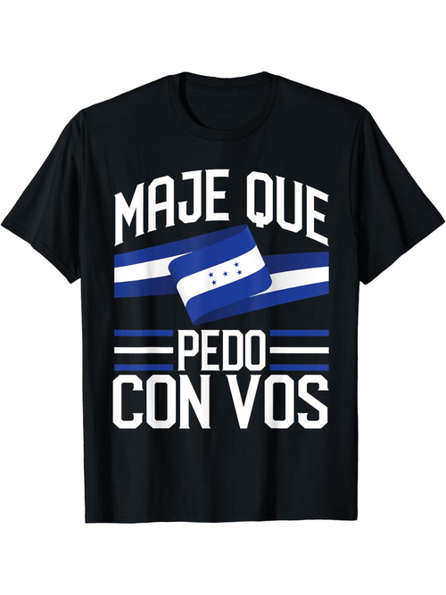 Men's Graphic T-Shirt Bold Blue Stripe Country Flag With Festive Modern Words Design