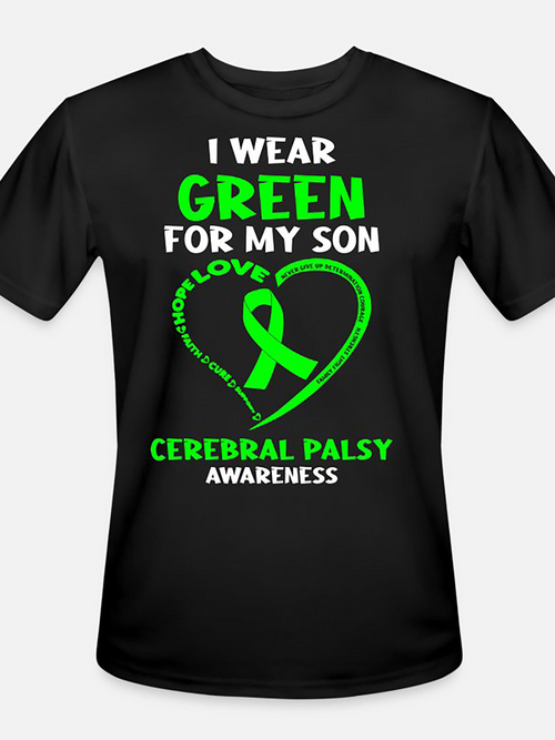 Men's Graphic T-Shirt I Wear Green For My Son Hope Love Awareness Ribbon Shirt