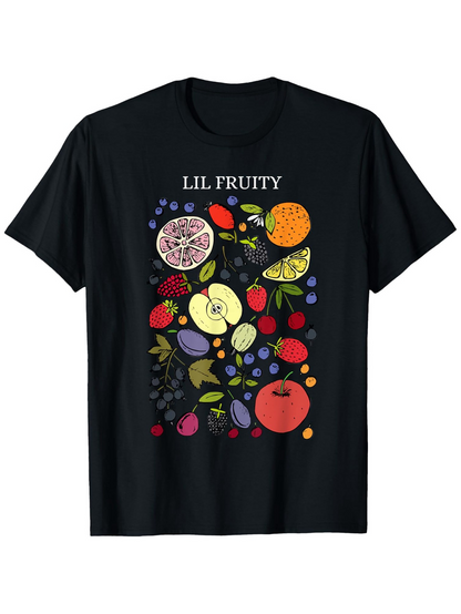 Men's Graphic T-Shirt Lil Fruity Colorful Citrus Fruits With Berries And Sliced Apple