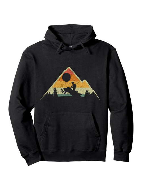 Men's Graphic Hoodie Sunset Mountain Landscape Silhouette With Horse Rider Among Pine Trees Hoodie
