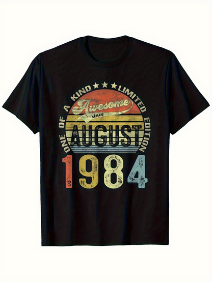 Men's Graphic T-Shirt Awesome One Of A Kind Limited Edition August 1984 Vintage Sunset T Shirt Print
