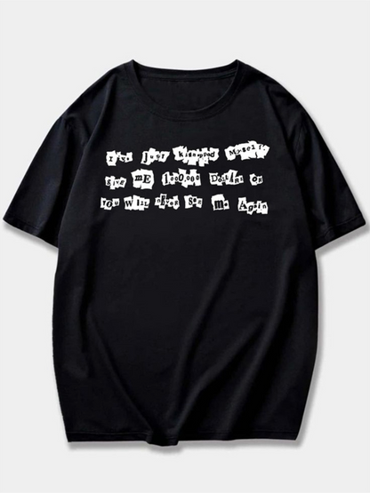 Men's Graphic T-Shirt Graffiti Lettering With Playful Comic Style Text Across Shirt